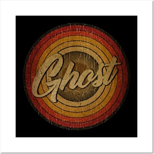 arjunthemaniac,circle vintage retro faded Ghost Posters and Art